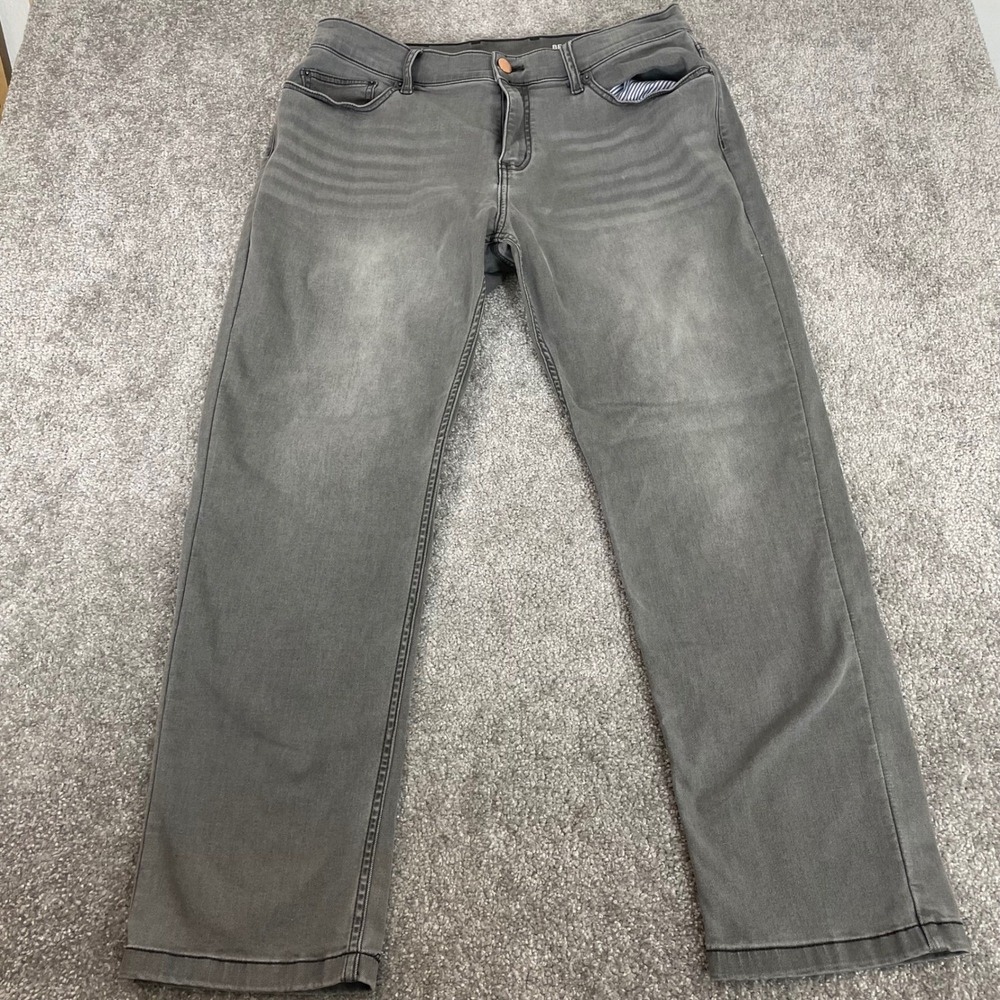 Mugsy Jeans Mens 34x29 Beans Casual Stretch Denim Comfort Fit Grey (Tag 36x30)